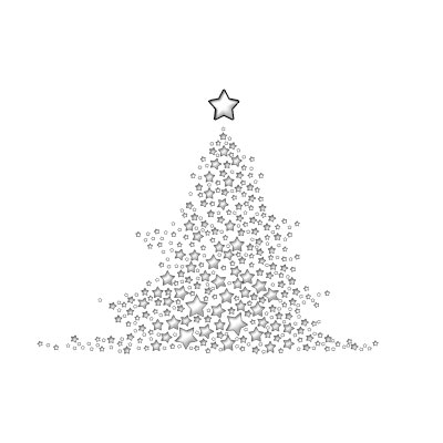 Starry Christmas Tree White