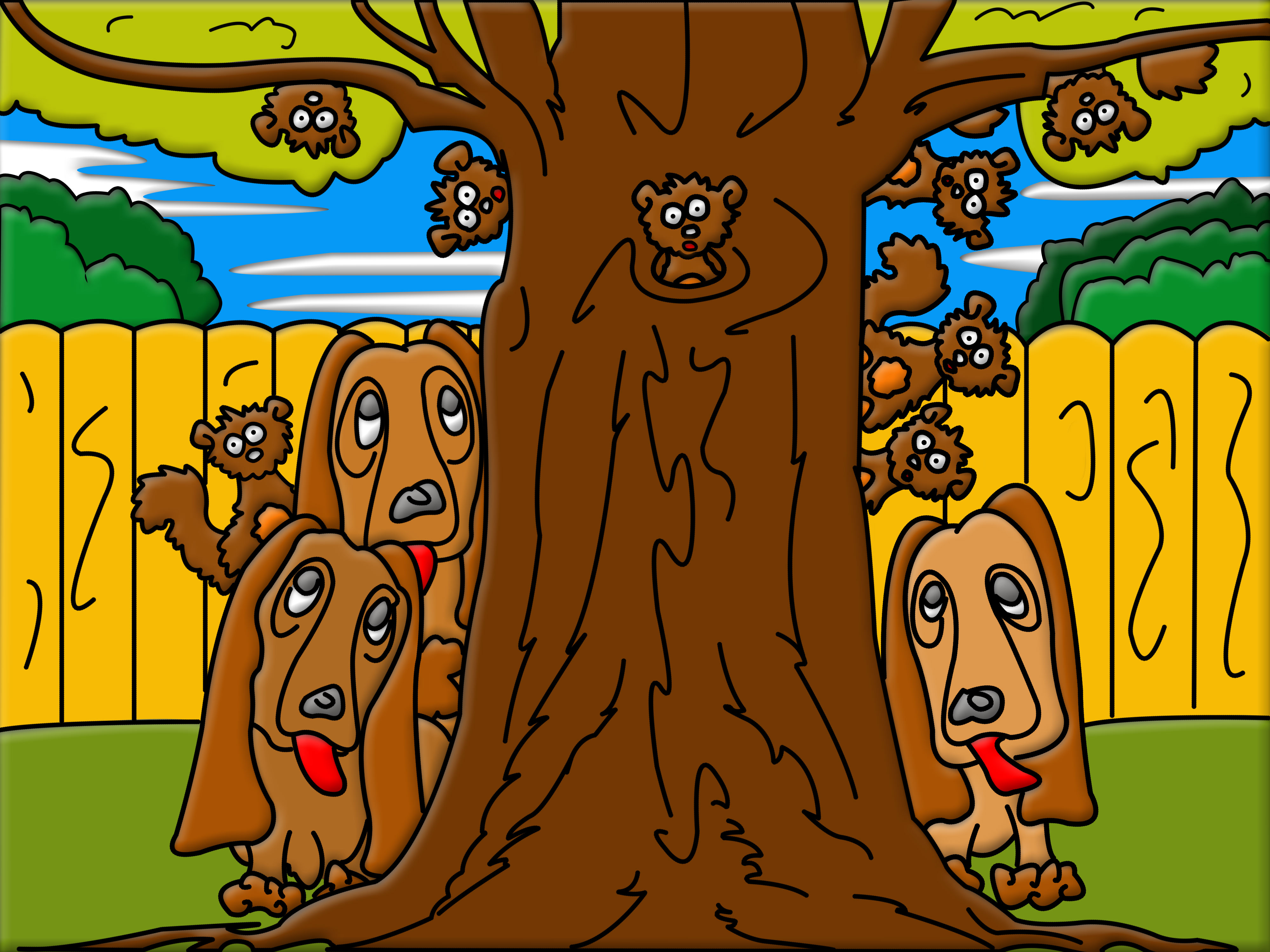 Nephews Squirrels Hiding